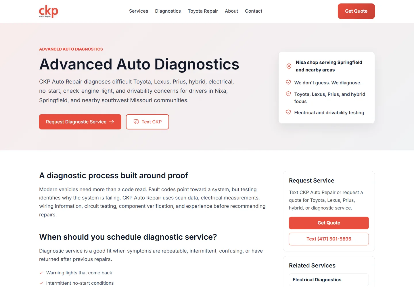 CKP Auto Repair Advanced Diagnostics screenshot