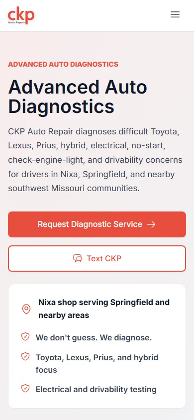 CKP Auto Repair Advanced Diagnostics mobile screenshot