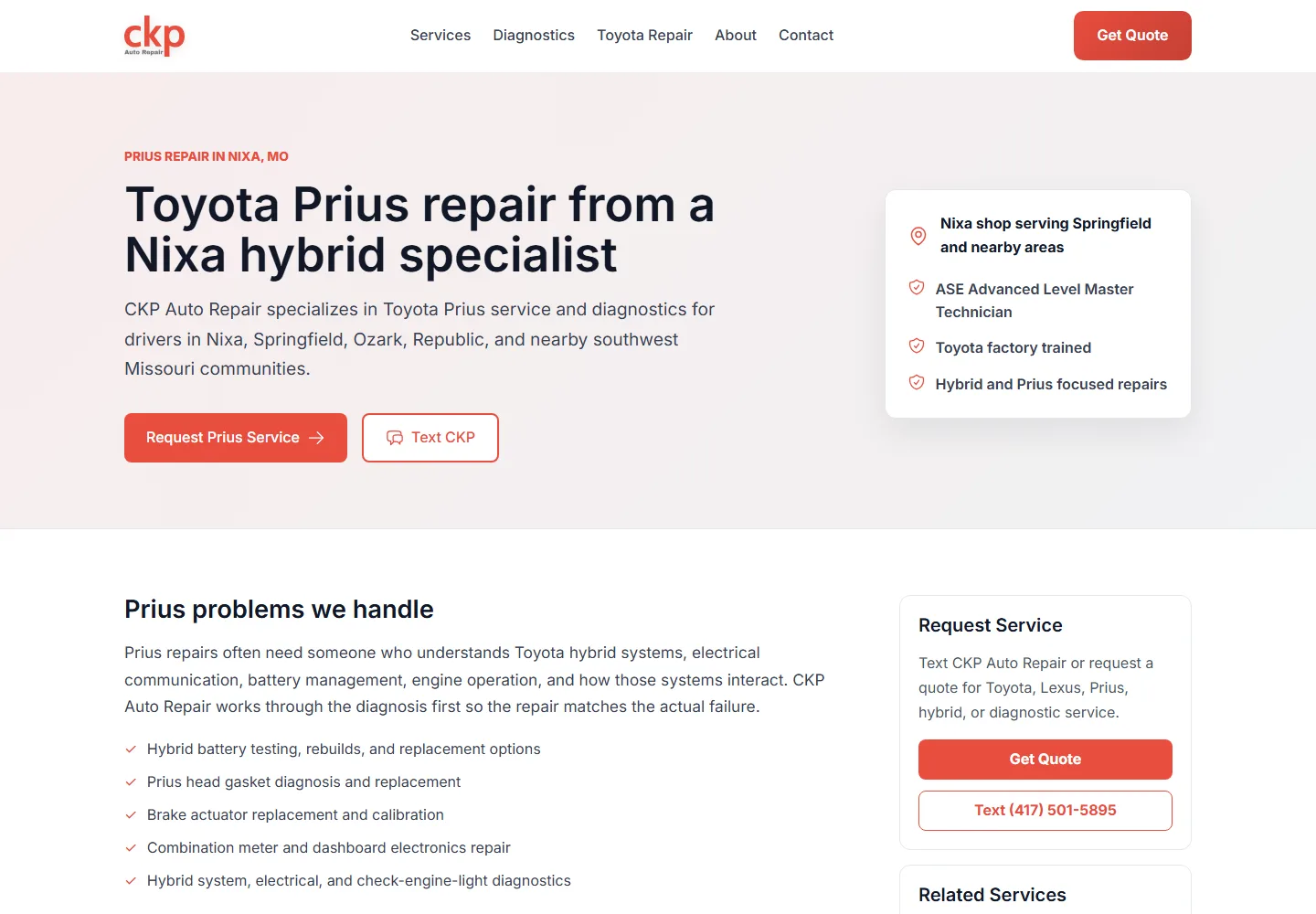 CKP Auto Repair Prius Repair screenshot